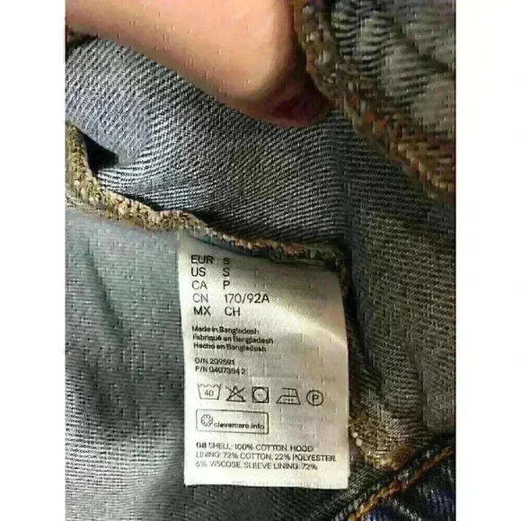 H&M “Divided” Gray/Blue Jean Jacket Unisex Adults Size Small - Picture 7 of 7